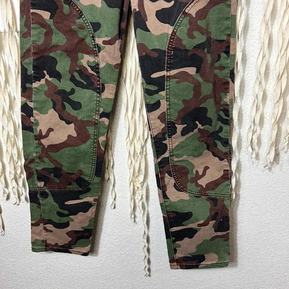 Veronica Beard High Rise Kane Camo Straight Leg Pant Size 25 - Picture 3 of 12